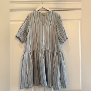 Striped V-Neck Dress